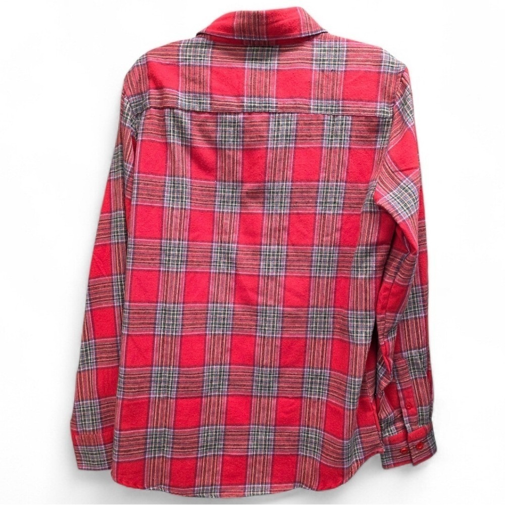NWT WEIV LA Red Plaid Flannel Button Up Shirt Cotton Blend Streetwear M Grunge - Picture 3 of 8